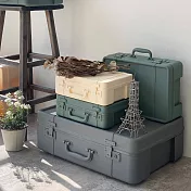 《八幡化成》手提收納箱(軍綠23.5cm) | 整理籃 置物籃 儲物箱