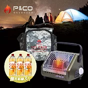 韓國P&CO 戶外暖爐 PH-1500(橘紅色/黑色) 露營暖爐 黑色