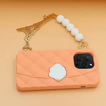 【Candies】iPhone 14 Pro Max - 經典小香風晚宴包(巴黎-橘) 手機殼
