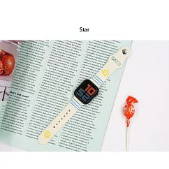 【U】Romane ─Romane Apple Watch 矽膠錶帶38─40mm 星星(白)