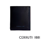 【Cerruti 1881】義大利頂級小牛皮6卡短夾 ROD系列(黑色 CEPU05427M)