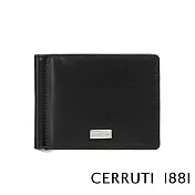 【Cerruti 1881】義大利頂級小牛皮6卡式附鈔票夾短夾 MAT系列(黑色 CEPU05429M)