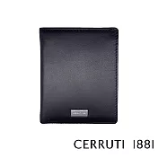 【Cerruti 1881】義大利頂級小牛皮9卡透明窗短夾 MAT系列(黑色 CEPU05434M)