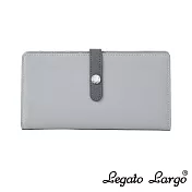 Legato Largo Lusso 氣質輕薄皮帶釦長夾- 灰藍色