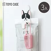 【日本TOYO CASE】動物造型磁吸壁掛式掛勾/收納夾-3入- 法國鬥牛犬