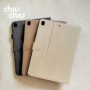 【CHIUCHIU】Apple iPad 10.2吋2021/2020/2019年版經典時尚木紋保護皮套 (酷黑色)