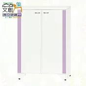 【文創集】南亞塑鋼 爾文多彩2.4尺雙開門鞋櫃(七色可選) 淺紫雙色