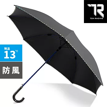 【TDN】超大傘面黑膠公爵冷酷傘 防雷自動直立傘晴雨傘(防風抗UV自動直傘A7594) 爵士灰