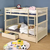 Homelike 紹恩雙層床(附抽屜x2) 實木雙層床 上下舖 3.5尺床 小孩床 宿舍 專人配送安裝