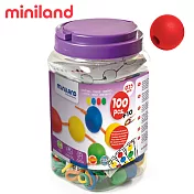 【西班牙Miniland】立體幾何穿繩100入-2.5cm圓形