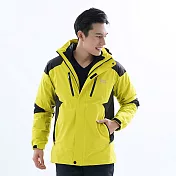 【遊遍天下】中性款二件式GlobeTex防水透濕鋁點外套+無車縫羽絨外套(GJ25013) L 黃色