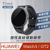 【Timo】HUAWEI Watch3/GT2 22mm通用 個性直紋運動手環替換錶帶