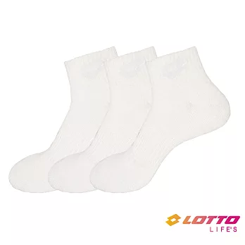 【LOTTO 義大利】立體緩震減壓襪(三入)- 白