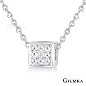 GIUMKA女鍊幾何元素925純銀項鍊小方塊短項鏈不易過敏銀飾推薦 單鍊價格 MNS07097 45cm 小方塊