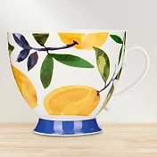 《KitchenCraft》高腳骨瓷馬克杯(檸檬400ml) | 水杯 茶杯 咖啡杯