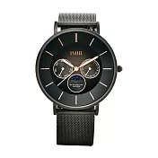 IMIR 艾米爾 Modern 現代風格時尚腕錶-全黑
