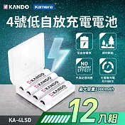 Kamera 低自放充電電池 (4號12入) / KA-4LSD 鎳氫電池 1000mAh