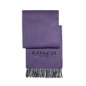 COACH 經典logo雙色流蘇圍巾 紫/深藍