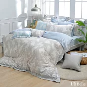 義大利La Belle《白熊物語》加大韓式立體雪雕絨防蹣抗菌吸濕排汗被套床包組(共兩色)-灰色