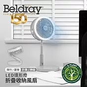 【英國Beldray】無線三合一伸縮摺疊風扇 附LED環形燈 灰色