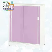 【文創集】南亞塑鋼 魯伊多彩3尺雙推門鞋櫃(二色可選) 英倫紫雙色