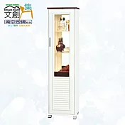 【文創集】南亞塑鋼 雪菲多彩百葉1.6尺單開門高塑鋼展示櫃(六色可選) 胡桃白雙色