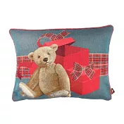 Art de Lys法國原裝 2059B泰迪熊和禮物/藍色背景/棕色背面/單面抱枕套40x50