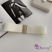 【Decoy】簡約插扣＊彈性寬版伸縮腰封  白
