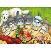 【台製拼圖】貓瘋子系列-滿滿毛孩團圓飯 520片拼圖 25-053