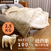 《田中保暖試驗所》2.5kg 100%紐西蘭純小羊毛被 雙人6x7尺 保暖恆溫舒適 國際羊毛局認證 保暖冬被 台灣製