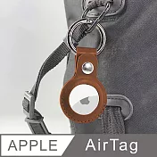 【Timo】AirTag 經典素色皮革保護套 棕色