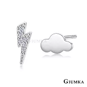 GIUMKA純銀耳環耳釘S925純銀日常通勤女耳飾下雨天雲朵閃電銀色聖誕節禮物推薦MFS20029 無 銀色耳環一對