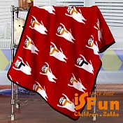 【iSFun】圍巾貓咪*保暖珊瑚絨毛毯/100x72cm 紅