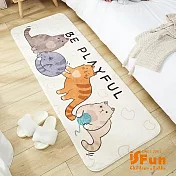 【iSFun】加長保暖＊羊羔絨床邊地毯墊40x120cm  玩球貓咪