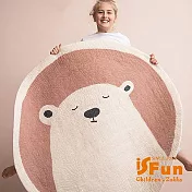 【iSFun】睡眠白熊＊羊羔絨毛腳踏床邊地墊80x80cm 粉