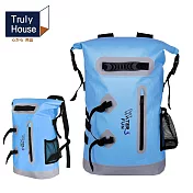 【Truly House】25L防水雙肩包/防水捲口/後背包/旅遊箱包/饅頭包/機車包 (三色任選) 藍色