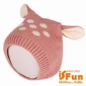 【iSFun】小鹿寶寶＊套頭編織保暖毛線帽 粉