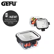 【GEFU】德國品牌扣式耐熱玻璃微波盒/便當盒/保鮮盒300ml(方型)(原廠總代理)