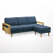 【DAIMARU】POIRE寶華路實木三人帆布沙發/L型沙發(可拆洗)-4色可選 藍色
