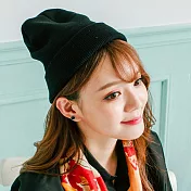 【Wonderland】韓版時尚保暖針織帽 FREE 黑色
