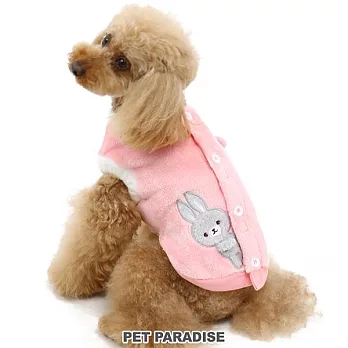【PET PARADISE】寵物衣服-保暖後背開背心 小兔躲 粉 3S
