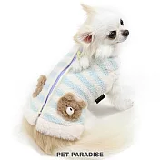 【PET PARADISE】寵物衣服-保暖後背開背心 橫條紋小熊 藍 SS