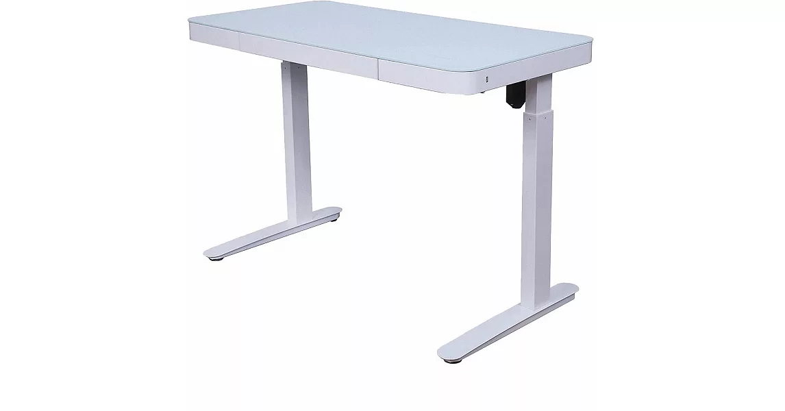 美商艾湃 Apexgaming LUMI 落地型 時尚鋼化玻璃版 電動升降桌 白色