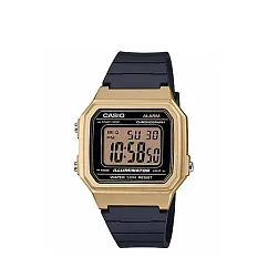 CASIO 卡西歐 W─217HM 復古方型玫金LED多功能防水電子錶手錶 ─ 9A 金
