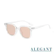 【ALEGANT】霜白棕韓版個性潮流方框墨鏡/UV400太陽眼鏡