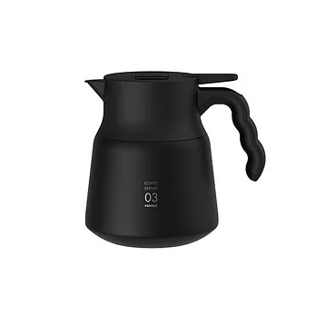 【HARIO】V60 VHSN系列雙層真空不鏽鋼保溫咖啡壺PLUS 03 800ml (2-6杯) 黑色VHSN80-B