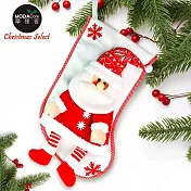 摩達客耶誕-聖誕老公公紅衣白色聖誕襪