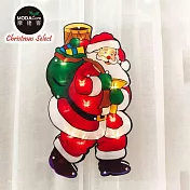 摩達客-聖誕彩繪PVC片造型吊飾 ( 電池燈+吸盤 ) 聖誕老公款