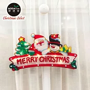 摩達客-聖誕彩繪PVC片造型吊飾 ( 電池燈+吸盤 ) 老公雪人字牌款