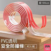 JIAGO PVC透明安全防護防撞條(4入/組)